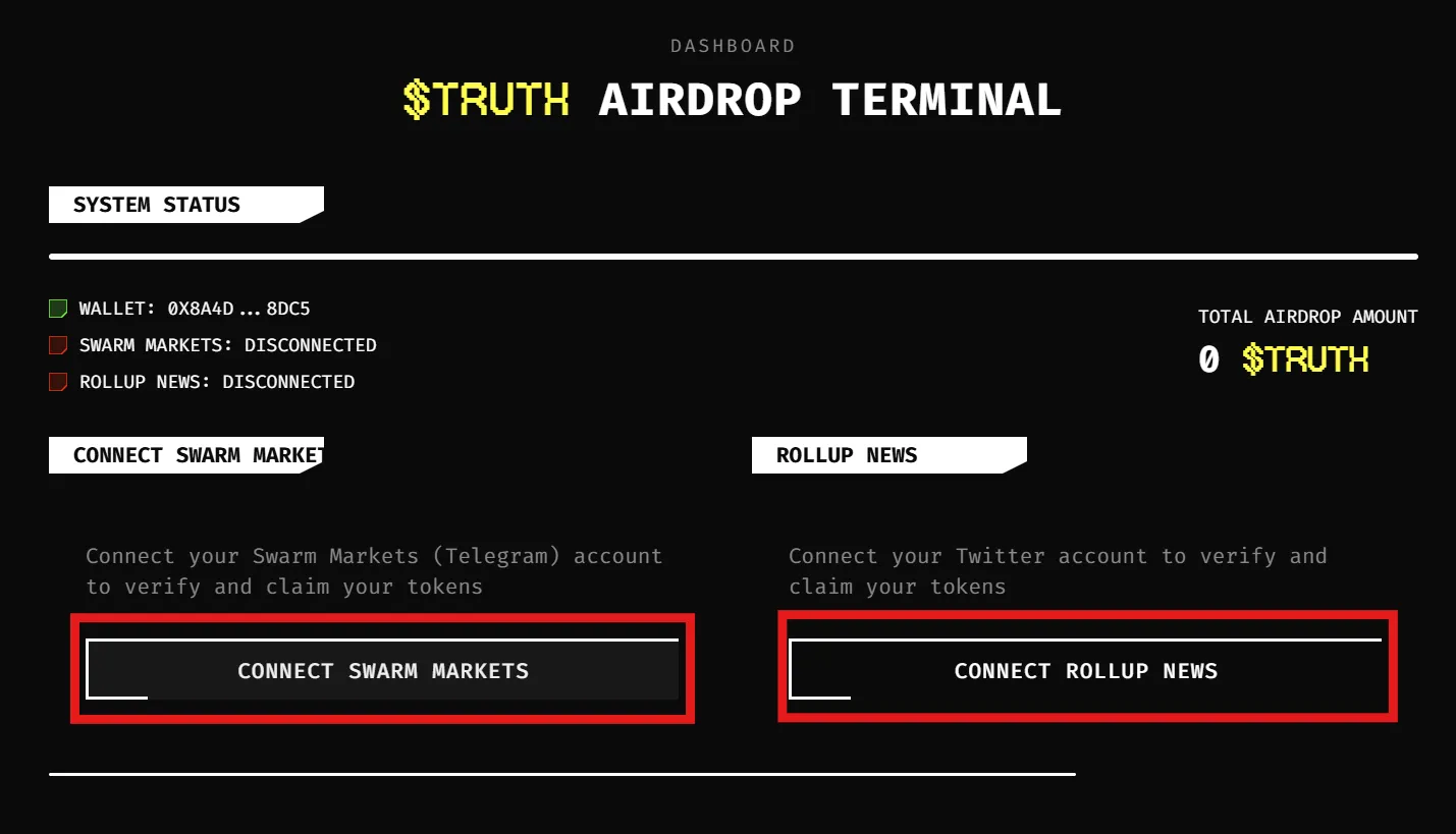 Airdrop portal main page